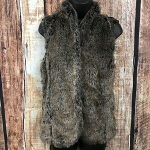 Faux Fur Cardigan Back Sweater Vest S/P